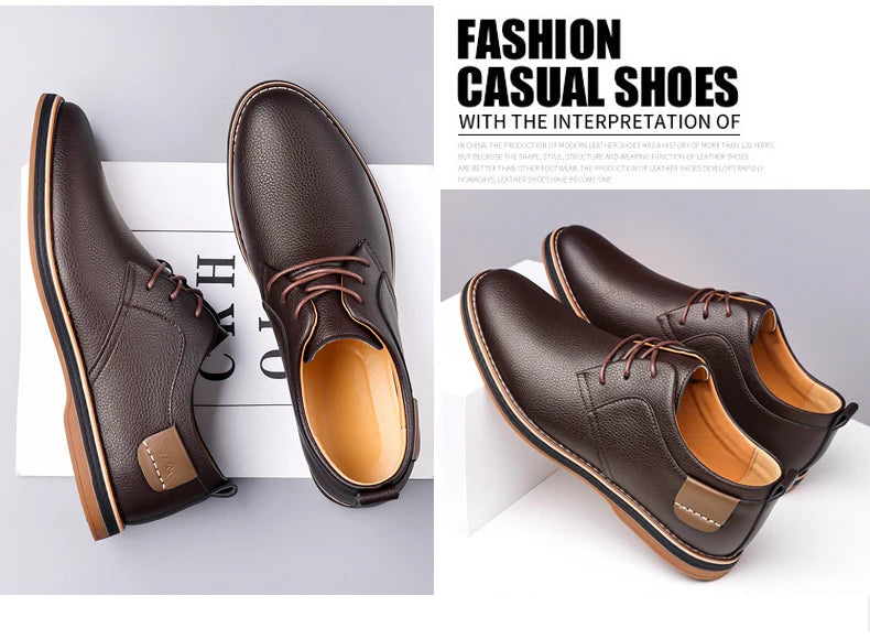 Men's Casual Business Leather Shoes Men Fashion Lace-up Derby Shoe Mens Light Comfortable Outdoor Driving Flats - Buy online at  Vibe In Cart.