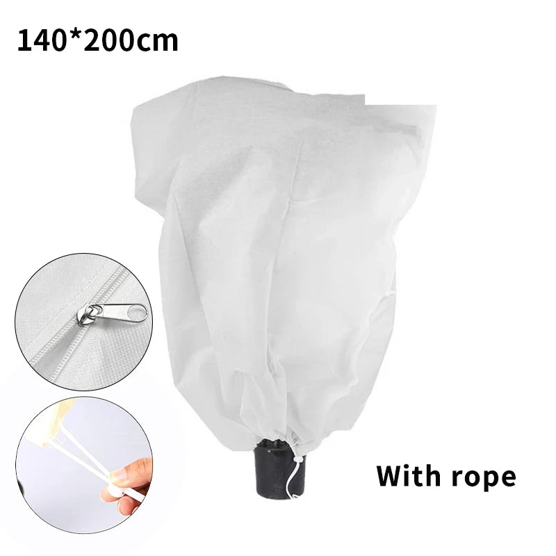 Non-Woven Fabric Plant Covers for Freeze Protection with Drawstring, 1-3 Pack