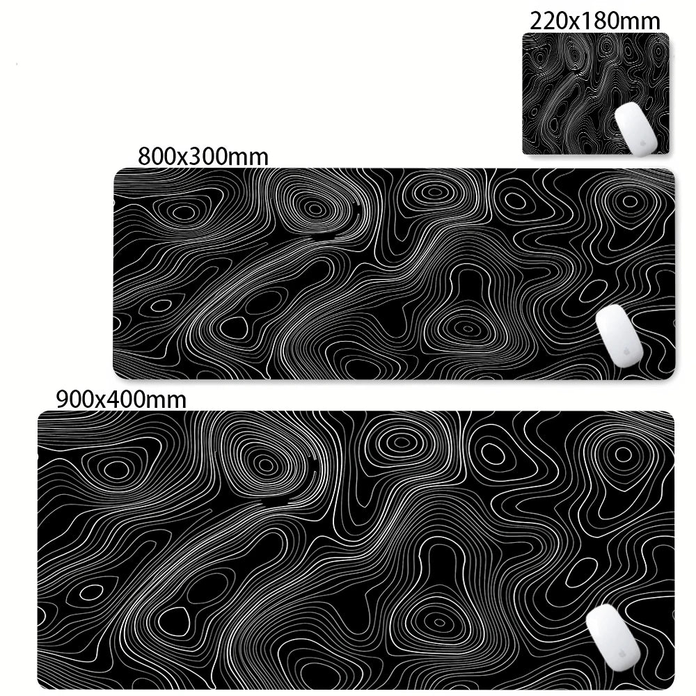 Large Waterproof Non-Slip Rubber Mouse Pad in Black and White