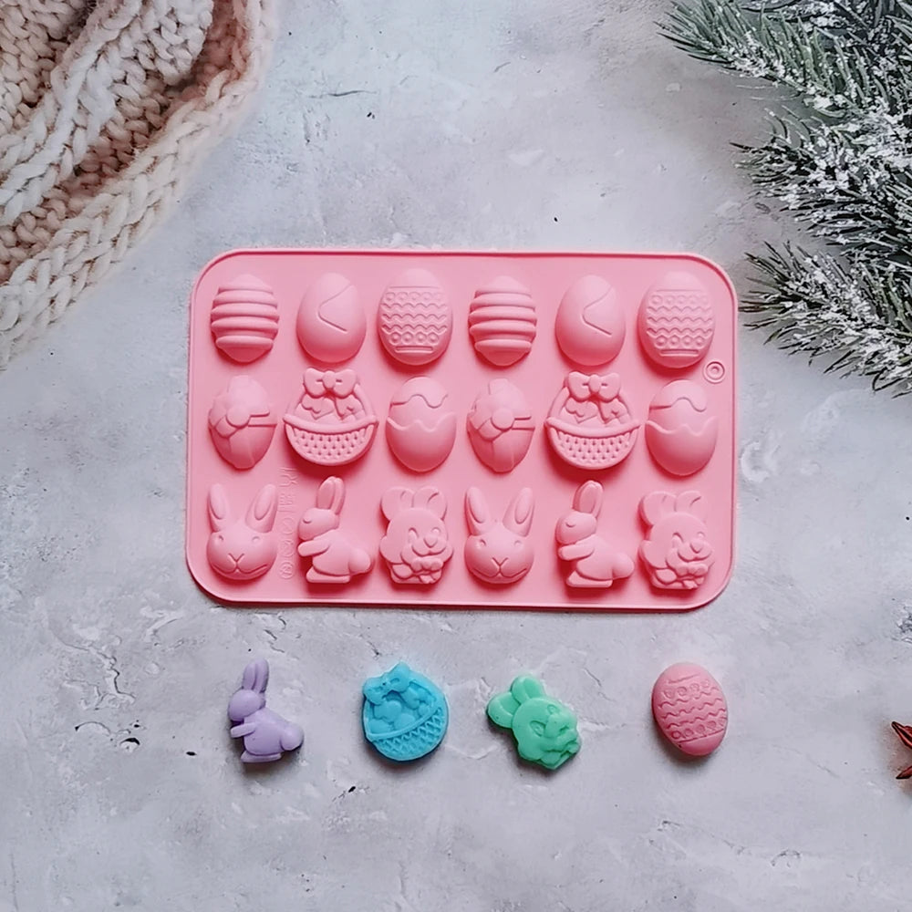 Easter Silicone Mold Cake Chocolate Cookie Baking Mould Rabbit Colored Holiday Decoration Kitchen Bakeware - Buy online at  Vibe In Cart.