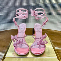 Sexy High Heels Gladiator Sandals Women Rhinestone Bow-knot Ankle Snake Shaped Winding Party Shoes Thin Heels Open Toe Sandalias - Buy online at  Vibe In Cart.