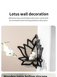 Wooden Lotus Hollow Decorative Rack Aromatherapy Organiser Essential Oil Candle Holder Wall Mounted Shelf Corner Shelf - Buy online at  Vibe In Cart.