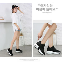Women's Platform Mesh Lace-Up Sneakers Medium Heel