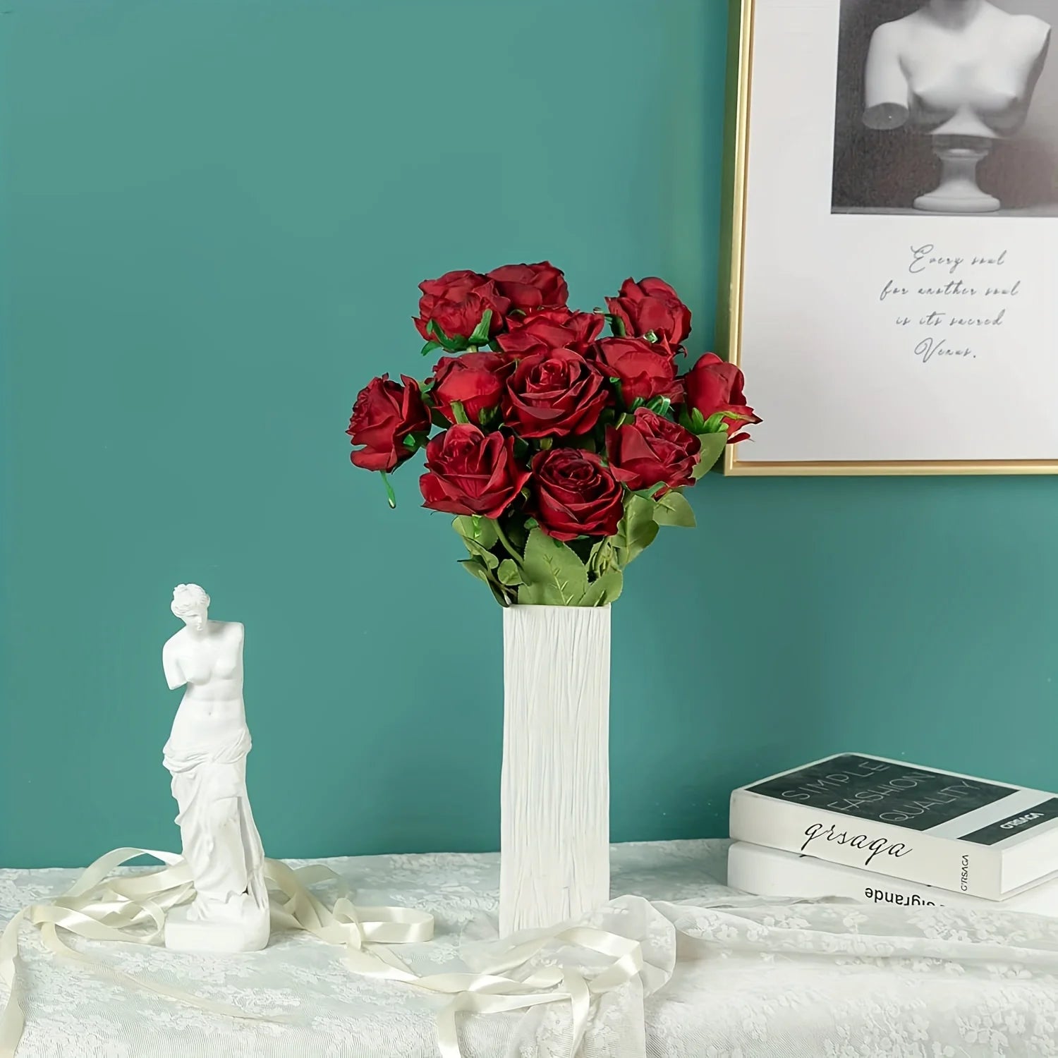 12pcs Realistic Artificial Rose Bouquet for Weddings, Birthdays, and More  for Floral Arrangements and Home Decor - Buy online at  Vibe In Cart.