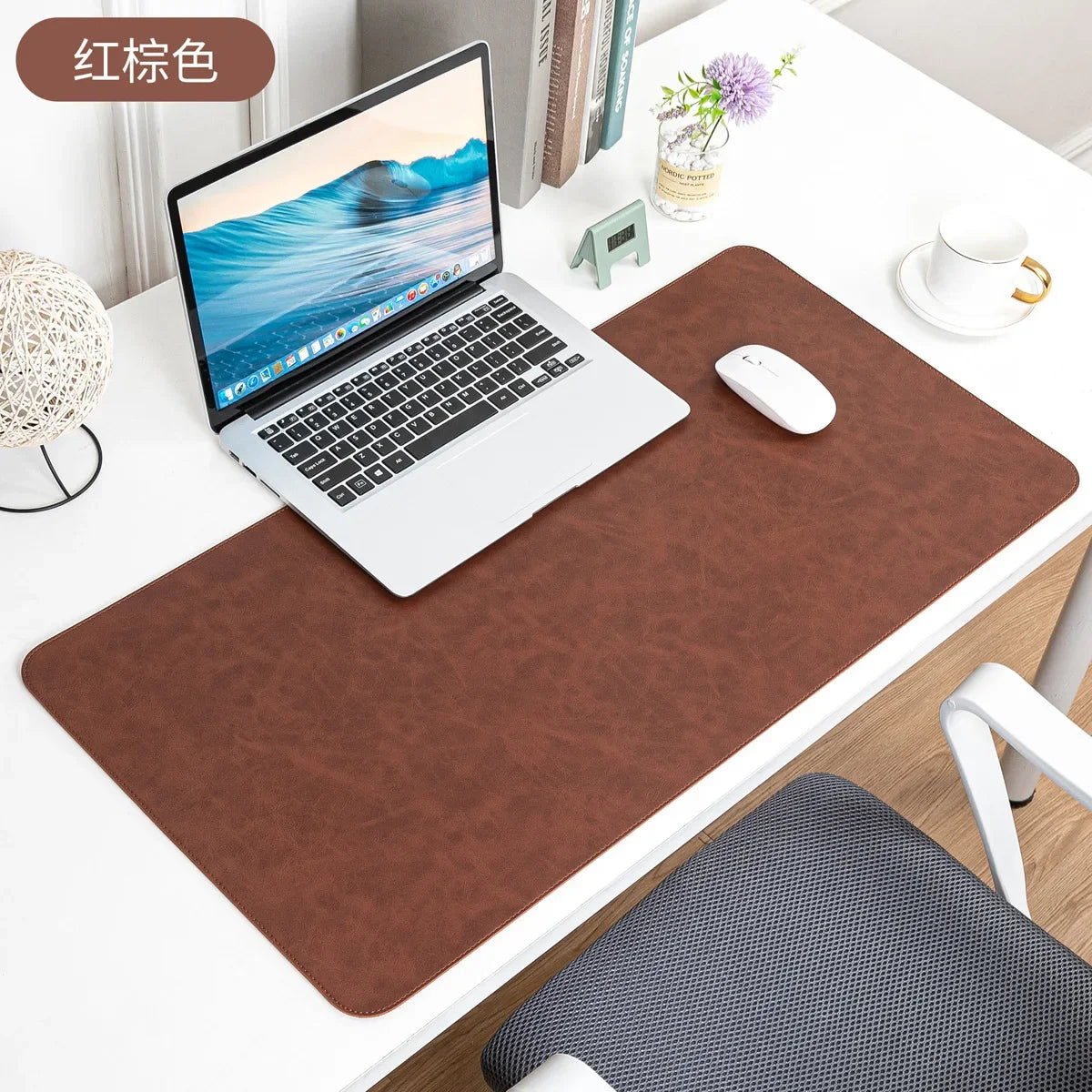 Waterproof Leather Desk Mat for Computer, Non-Slip and Easy to Clean