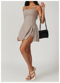 Golf Dress Women Golf Back Yoga Tennis Skirt Anti-exposure Leggings Sports Dress with Chest Pad Breathable Outdoor Quick-drying