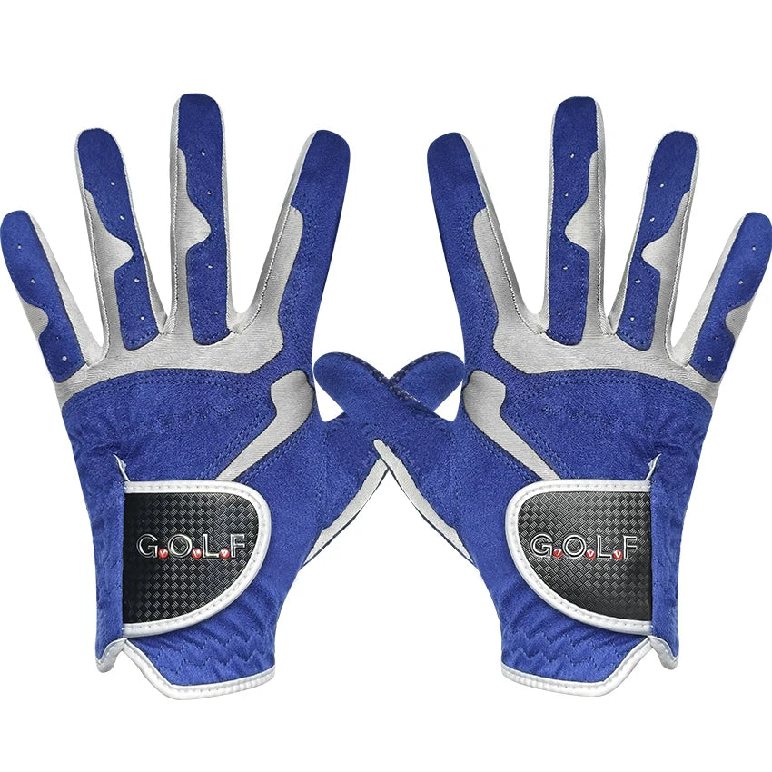 Men's Fabric Golf Glove For Left Or Right Hand In Blue And White