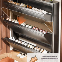 Slim Steel Shoe Cabinet Ultra Thin Shoe Storage Rack Shoe Organizer Entryway Hallway Narrow Space Saving Flip Door Storage Rack - Buy online at  Vibe In Cart.