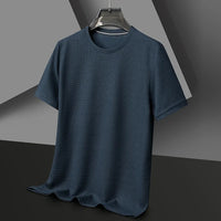 Men's Round Neck Short Sleeved Waffle T-Shirt in Polyester