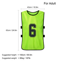 6PCS/2PCS Adults Soccer Pinnies Quick Drying Football Team Jerseys Youth Sports Scrimmage Soccer Team Numbered Bibs Sports Vest - Buy online at  Vibe In Cart.