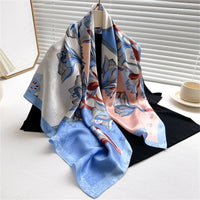 Women's Square Twill Scarf, 90x90 cm, for All Seasons