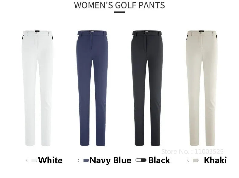 Women's Winter Warm Thick Fleece Golf Pants Straight Full Length