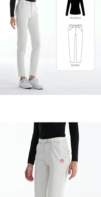 Women's Winter Fleece Golf Pants Thicken Windproof Slim Full Length