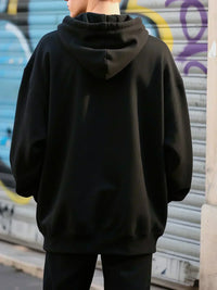 Kangaroo Pocket Fleece Hoodie with Letter Pattern Back Print 2025 Autumn Winter New Men's Women's Styles New Pure Cotton Hoodie - Buy online at  Vibe In Cart.