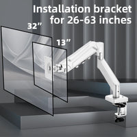 Adjustable Gas Spring Single Monitor Arm for 13-32 Inch Screens with Clamp Stand