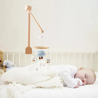 Baby Crib Mobile Rattle Toy For 0-12 Months Cartoon Felt Forest Animal Bed Bell Hanging Wooden Bracket Mobile Newbaby Rattle Toy