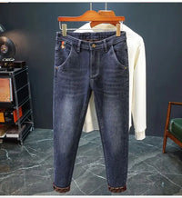 New Fashion winter Autumn Jeans Men's Printed Design Street All-Match Casual Soft Stretch Quality Men's Clothing Skinny Trousers - Buy online at  Vibe In Cart.