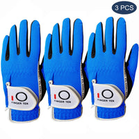 Men's Performance Mesh Golf Gloves 6 Pack in Black, Gray, Green