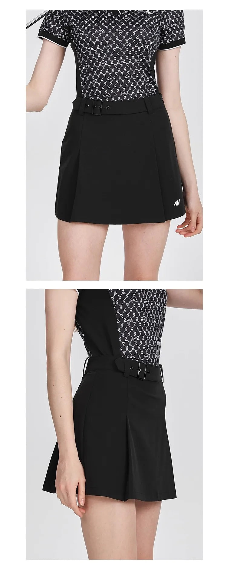 Azureway new golf skort women high-waisted thin skirts sports tennis quick drying skirts with safety shorts ladies golf clothes