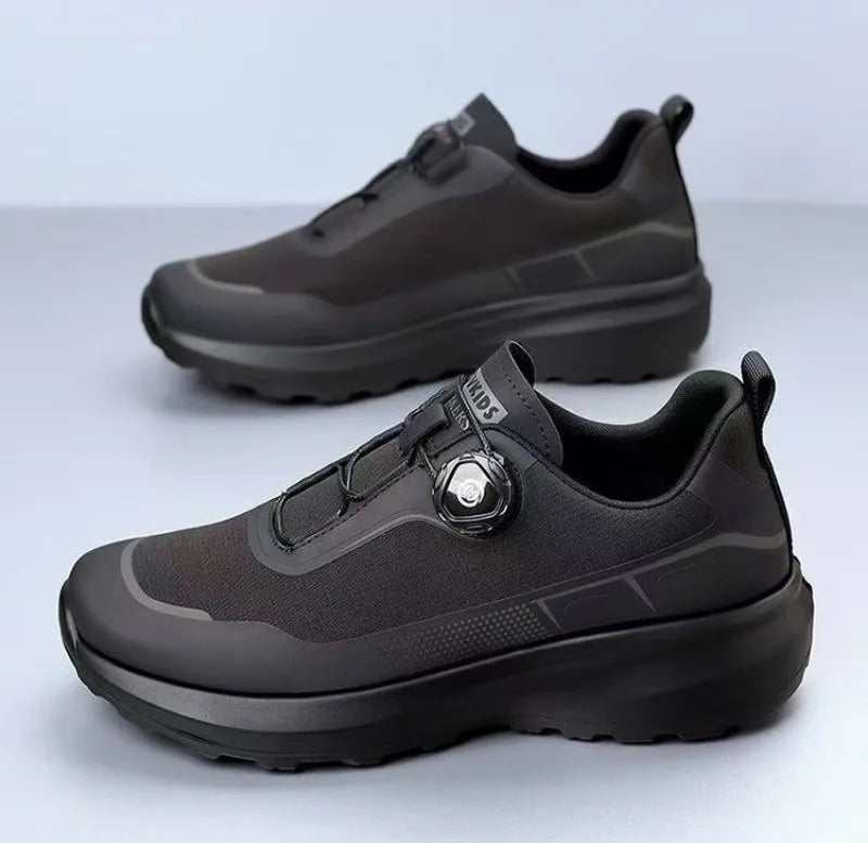 Men's Button Closure Casual Walking Shoes Flat Heel Design