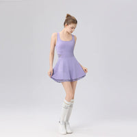 2026 New tennis dress ballet dress sexy back cross lace badminton anti-light lacework Separate shorts yoga golf sports dress