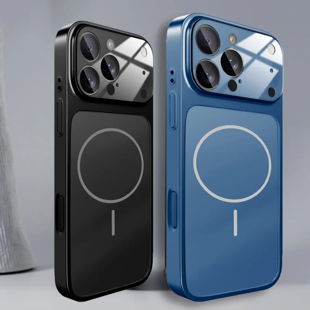 Shockproof Glass Phone Case With Wireless Charging And Screen Protection