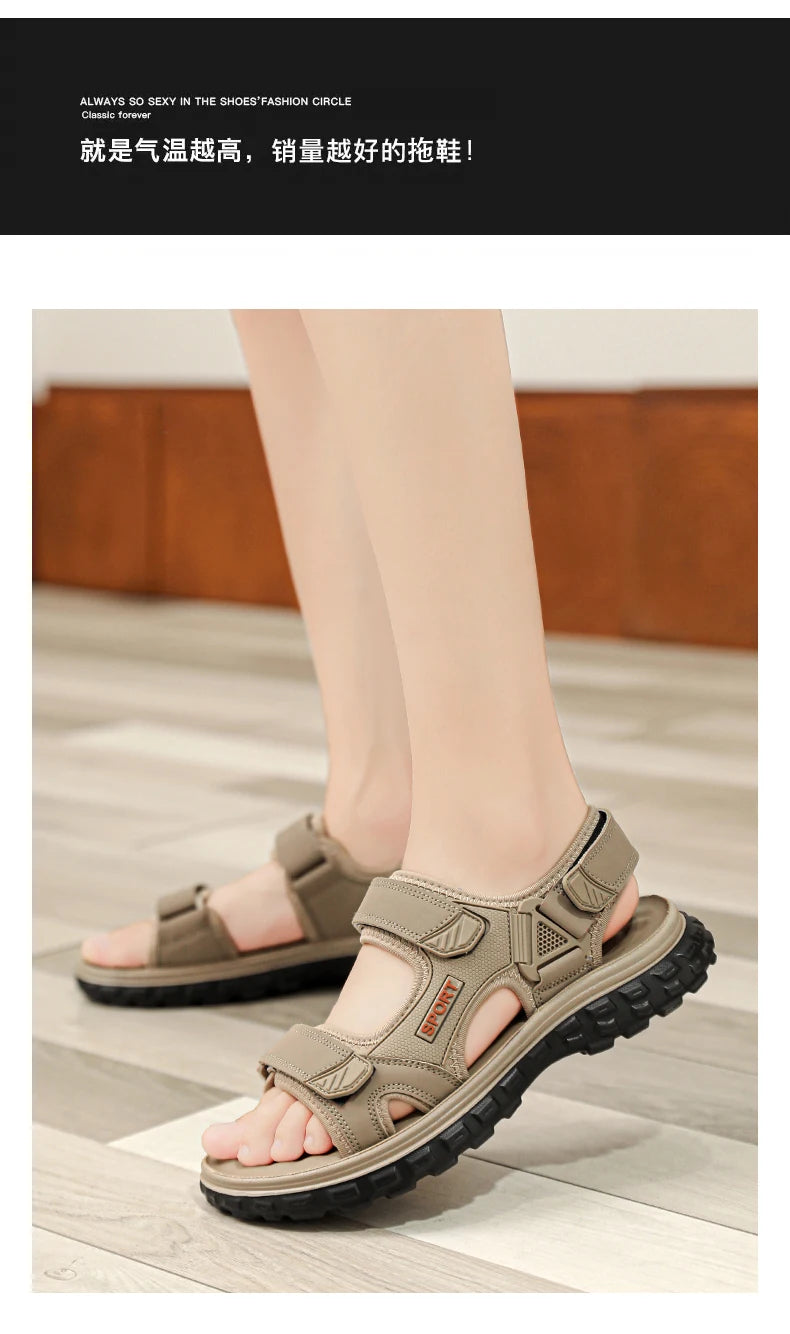 Sandals men summer fashion new style outdoor wear soft sole wear-resistant anti slip anti odor breathable dual-use beach sandals - Buy online at  Vibe In Cart.