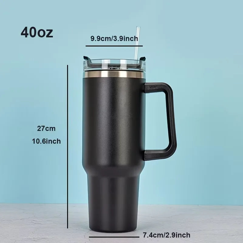 40oz Tumbler Vacuum Insulated Thermos Custom Travel Cup Stainless Steel Water Bottle Coffee Mugs With Handle Outdoor Drinkware - Buy online at  Vibe In Cart.
