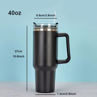 40oz Tumbler Vacuum Insulated Thermos Custom Travel Cup Stainless Steel Water Bottle Coffee Mugs With Handle Outdoor Drinkware - Buy online at  Vibe In Cart.