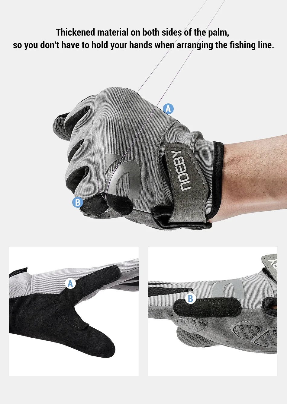 Noeby Fishing Gloves Non-slip Full Finger Outdoor Sun Protection Anti-UV Cycling Running Gloves Men Women Tackle - Buy online at  Vibe In Cart.