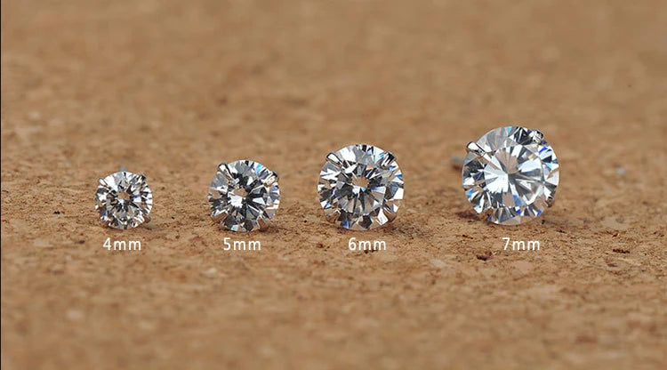 Crystal Zircon Real 925 Sterling Silver Earrings Channel  Cubic Zirconia Silver Stud Earrings for Women Sterling Silver Jewelry - Buy online at  Vibe In Cart.