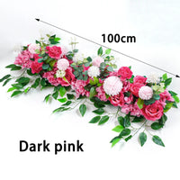 100cm Luxury White Rose Artificial Flower Row Wedding Table Centerpiece Flowers Backdrop Wall Arches Decor Party Stage Floral - Buy online at  Vibe In Cart.
