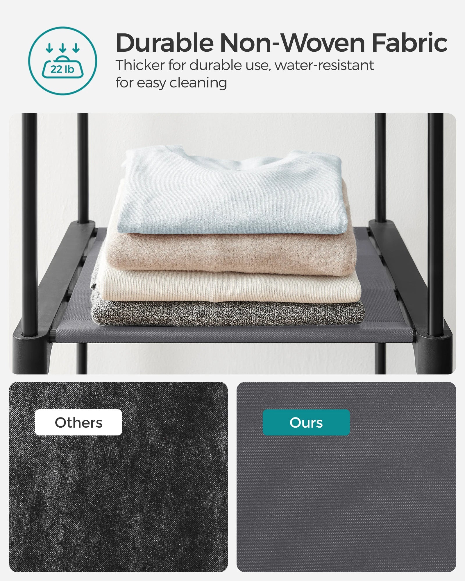 SONGMICS Closet Wardrobe, Portable Closet for Bedroom, Clothes Rail with Non-Woven Fabric Cover, Clothes Storage Organizer - Buy online at  Vibe In Cart.