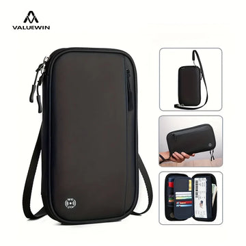 Polyester Crossbody Travel Wallet Passport Holder Bag