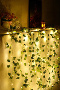 2Meter Fake Green Leaf Ivy Vine with LED Lights String for Home Bedroom Decor Wedding Glowing Artifical Plant Garland Home Decor - Buy online at  Vibe In Cart.