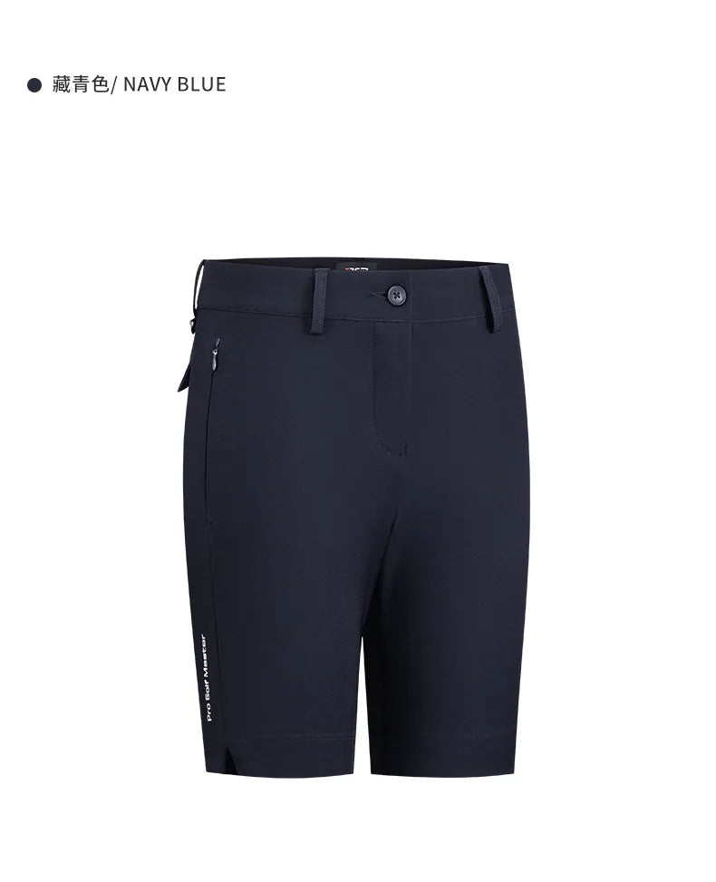 PGM Women Summer Golf Shorts Pants Elastic Waterproof Half Trousers Zip Pocket Ladies Sports Clothing Wear Tennis KUZ129