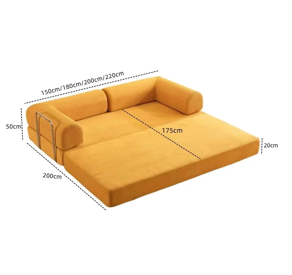 Italian Compressed Sofa Minimalist Retro Corduroy Sofa Bed Lounge Modular Couch Foldable Washable Customizable for Living Room - Buy online at  Vibe In Cart.