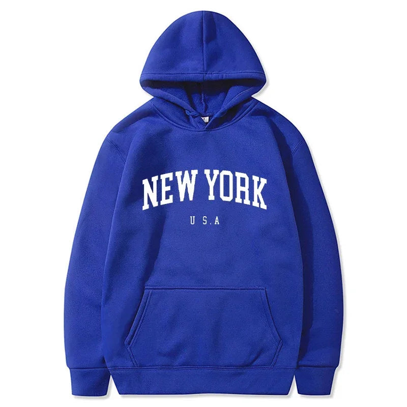 Men Women New York U.S.A City Hoodies Fashion Letter Printed Graphic Sweatshirts Loose Casual Harajuku Hooded Pullover Sportwear - Buy online at  Vibe In Cart.
