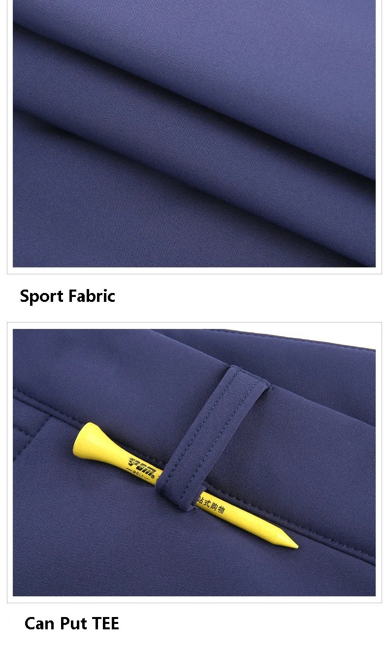 Full Length Men's Waterproof Warm Winter Golf Pants with Polyester Fleece