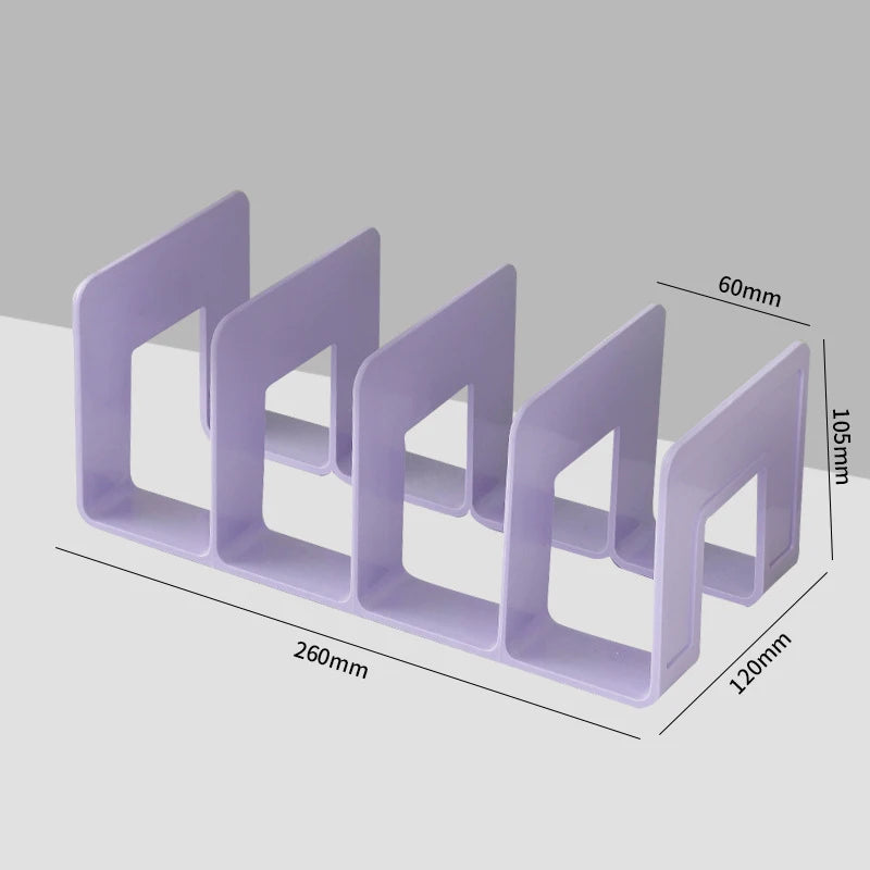 Medium Four-Tier Plastic Book Storage Rack for Office
