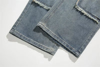 Men's Autumn Trendy Baggy Jeans Elastic Waist Washed Casual Denim Trousers Male High Street Fashion Wide Legs Straight Pants - Buy online at  Vibe In Cart.