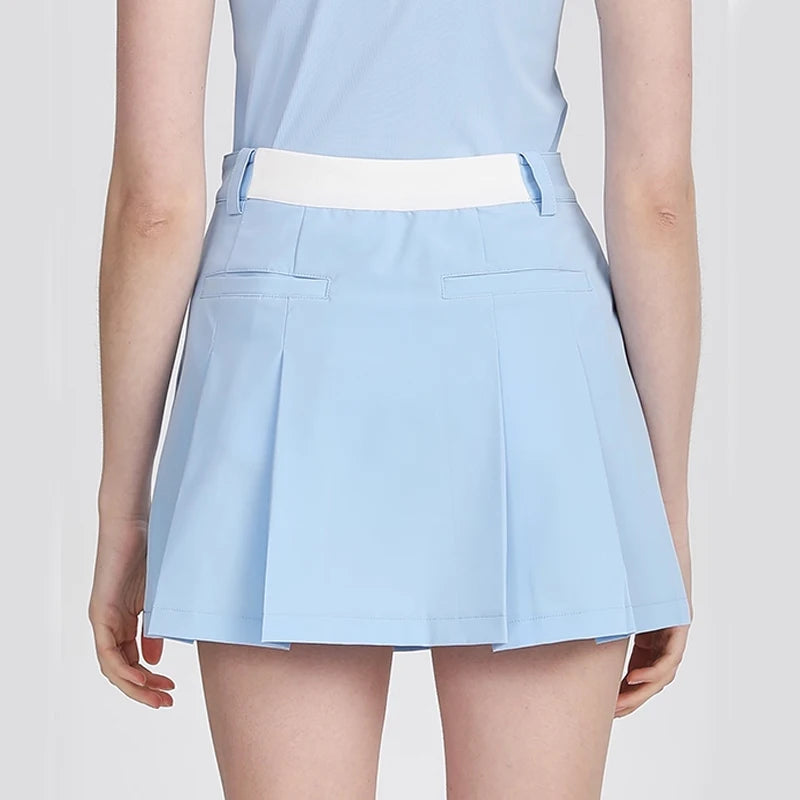 Azureway new golf skort women high-waisted thin skirts sports tennis quick drying skirts with safety shorts ladies golf clothes