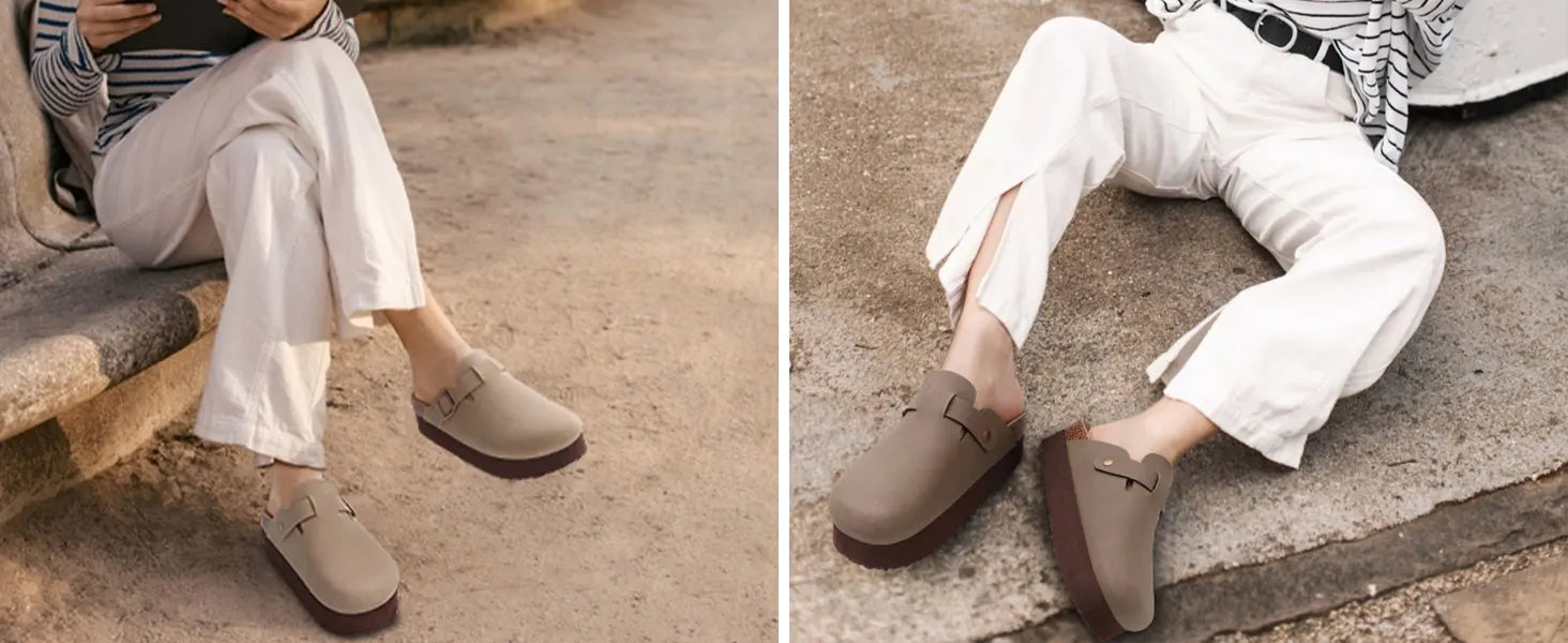 Asgard Women Men Suede Leather Clogs Slippers Fashion Unisex Cork Footbed Sandals Outdoor Antiskid Mules Shoes with Arch Support - Buy online at  Vibe In Cart.