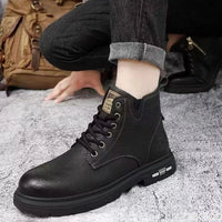 Fashionable versatile spring autumn new high top men's shoes casual comfortable men's shoes trendy retro simple warm short boots - Buy online at  Vibe In Cart.