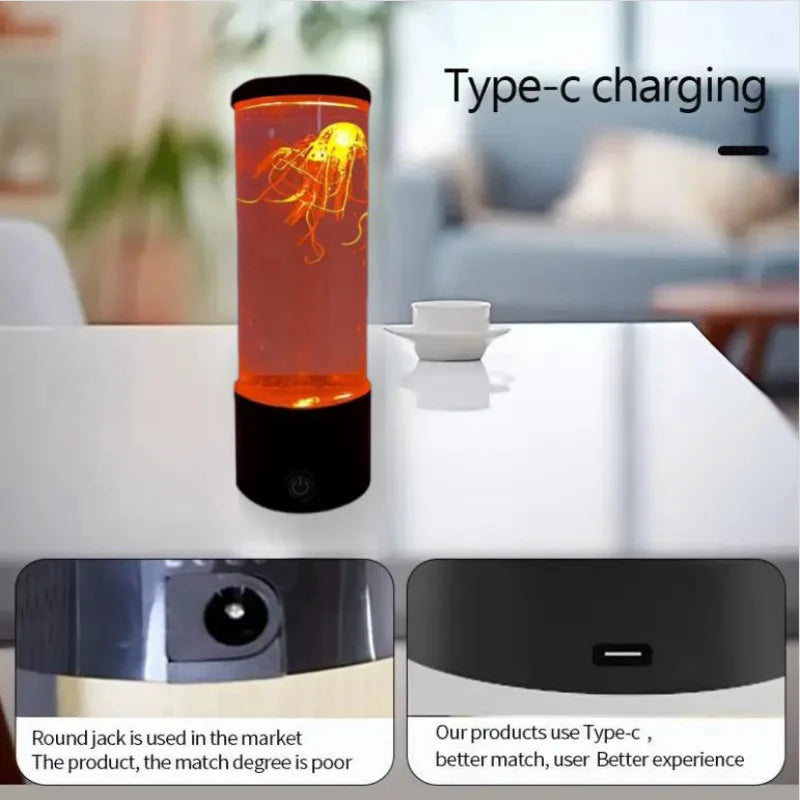 Ocean Night Light with Floating Jellyfish - Aquarium Mood Lamp for Bedroom, Calming Desktop Decor Gift Home Decoration - Buy online at  Vibe In Cart.