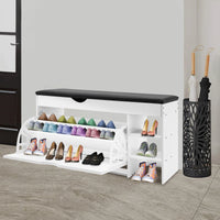 3-Tier Shoe Bench Rack W/Cushioned Seat Hidden Drawers Shoes Storage Cabinet for Home Entrance - Buy online at  Vibe In Cart.