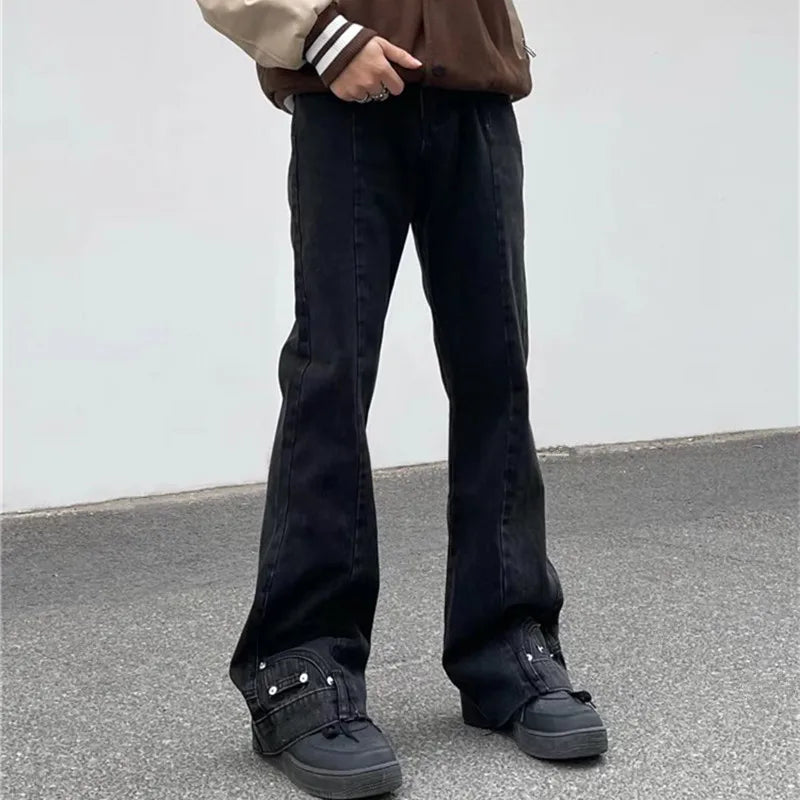 2025 Y2K Fashion Vintage Brown Baggy Flare Jeans Pants For Men High Street Hip Hop Women Casual Cotton Long Trousers Pantalon - Buy online at  Vibe In Cart.