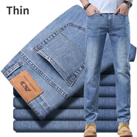 Men's Slim Fit Stretch Denim Casual Jeans for All Seasons