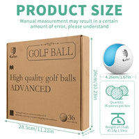 Two Piece Distance Golf Balls 36 Pack with Synthetic Rubber Core