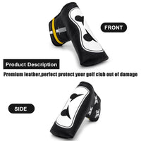 Leather Golf Club Headcover Set for Driver, Fairway, and Hybrid